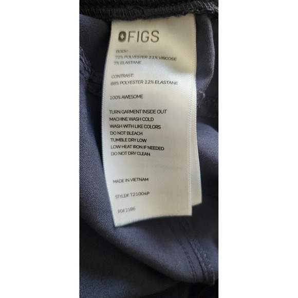 FIGS Technical Collection Navy Blue Kadr Cargo Scrub Pants Women's Medium Petite - Picture 4 of 5